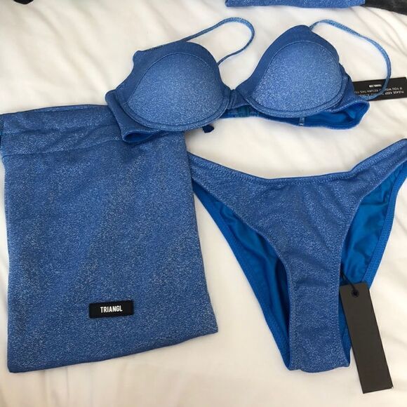 TRIANGL ROMY - CHEEKY MARINA SPARKLE SET + BAG NEW WITH TAGS - Picture 3 of 12